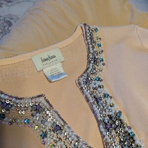 Vintage Neiman Marcus Embellished Top with Pearls and Jewels